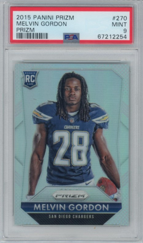 2015 Prizm Melvin Gordon Rookie Silver Prizm No 270 PSA 9 254