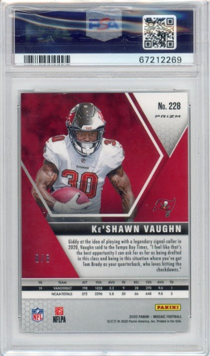 2020 Mosaic Keshawn Vaughn Rookie Black Gold Choice 8/8 PSA 10