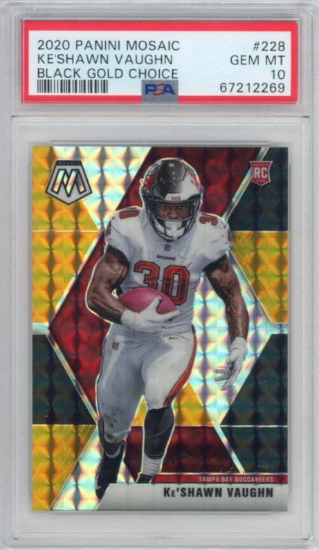 2020 Mosaic Keshawn Vaughn Rookie Black Gold Choice 8/8 PSA 10