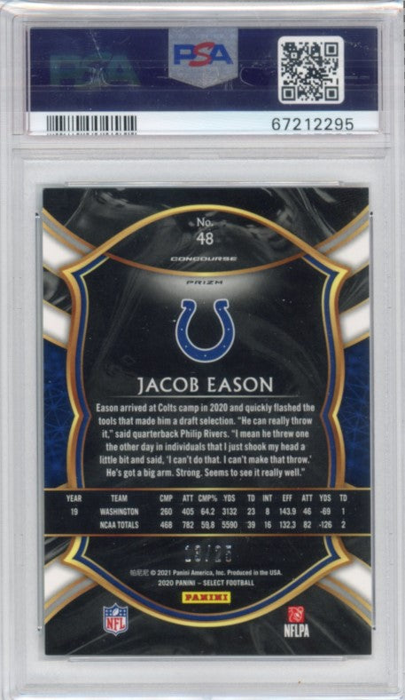 2020 Select Jacob Eason Concourse Rookie Tie-dye Prizm 13/25 PSA 9