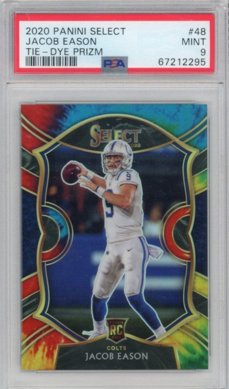 2020 Select Jacob Eason Concourse Rookie Tie-dye Prizm 13/25 PSA 9