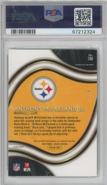 2020 Select Anthony Mcfarland Jr. Field Level Rookie Green Disco Prizm 3/5 PSA 9