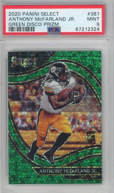 2020 Select Anthony Mcfarland Jr. Field Level Rookie Green Disco Prizm 3/5 PSA 9