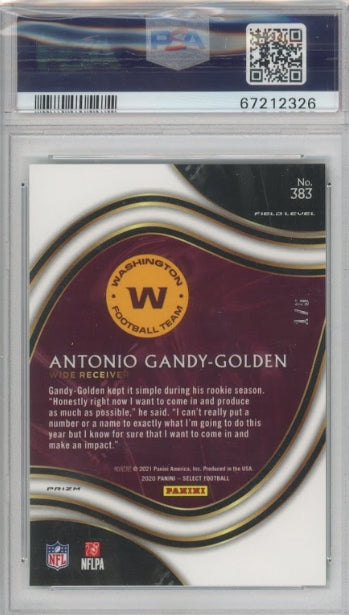 2020 Select Antonio Gandy-golden Field Level Rookie Green Prizm 1/5 PSA 9