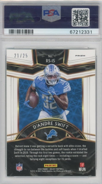 2020 Select Dandre Swift Rookie Selections Tie-dye Prizm 21/25 Psa 9