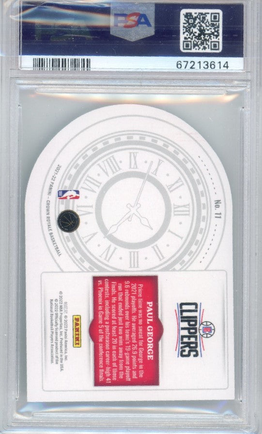 2021-22 Crown Royale Paul George Test Of Time Platinum 1/1 PSA 6