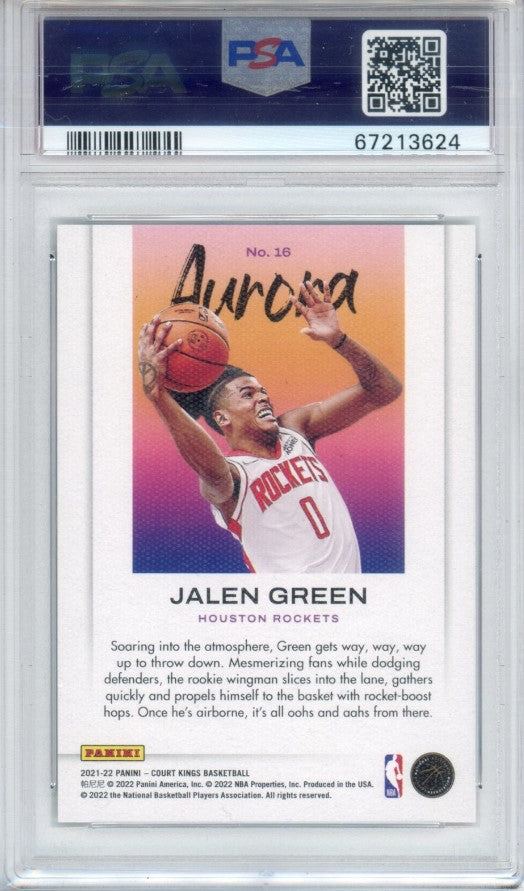 2021-22 Court Kings Jalen Green Aurora Rookie No 16 PSA 9 624
