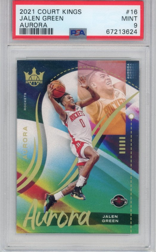 2021-22 Court Kings Jalen Green Aurora Rookie No 16 PSA 9 624
