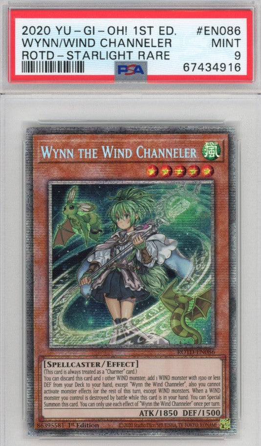PSA 10 Wynn the Wing Channeler - ROTD-EN086 - Starlight Rare 1st Edition 916