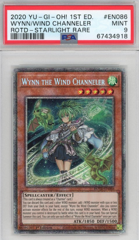 PSA 9 Wynn the Wind Channeler - ROTD-EN086 - Starlight Rare 1st Edition 918