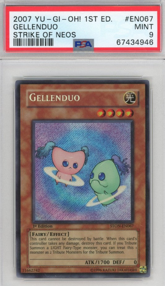 PSA 9 Gellenduo - STON-EN067 - Secret Rare 1st Edition 946