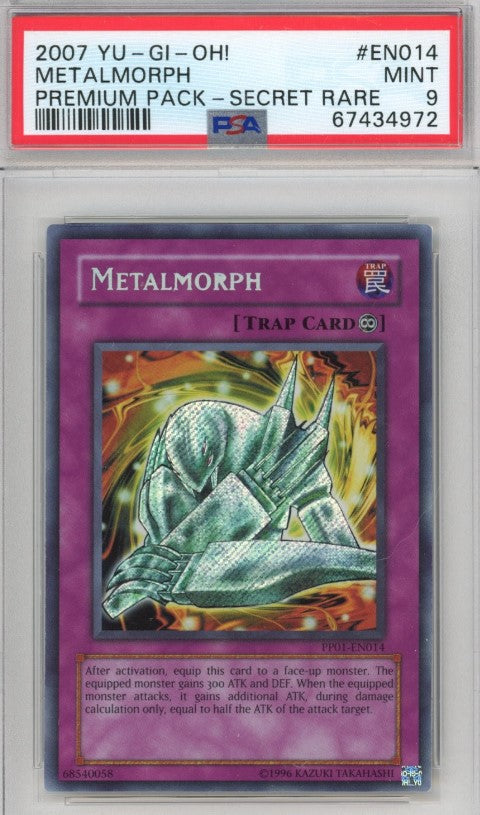 PSA 9 Metalmorph - PP01-EN014 - Secret Rare Error Misprint 972