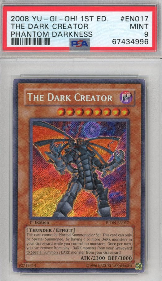 the creator yugioh card PSA 9 The Dark Creator - PTDN-EN017