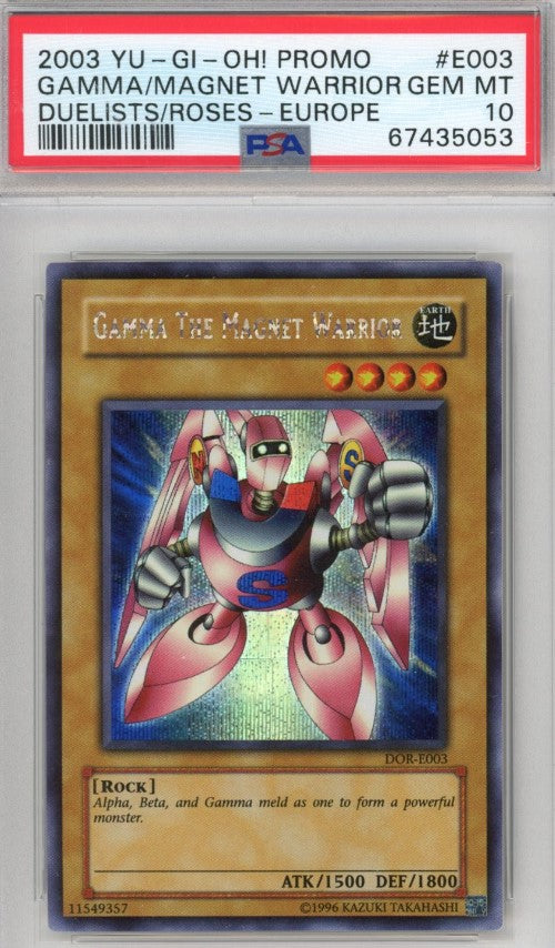 PSA 10 Gamma The Magnet Warrior - DOR-E003 - Secret Rare Game Promo Europe 053