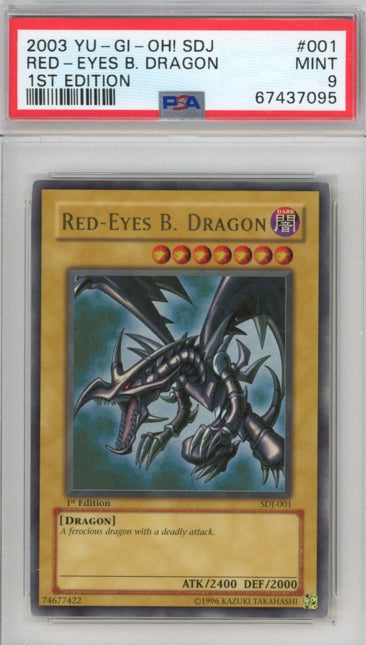 Yu-Gi-Oh! PSA 8 Red-Eyes B. Dragon 1st Edition SDJ-001 海外 即決-
