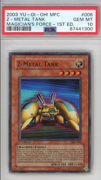 PSA 10 Z-Metal Tank - MFC-006 - Super Rare Magicians Force 1st Edition 300
