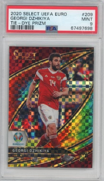 2020 Select Uefa Euro Georgi Dzhikiya Field Rookie Tie-dye Prizm 25/25 PSA 9