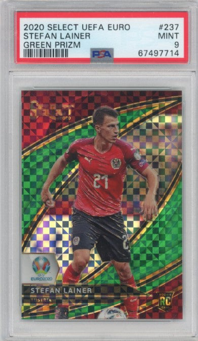 2020 Select Uefa Euro Stefan Lainer Field Level Rookie Green Prizm 1/5 PSA 9