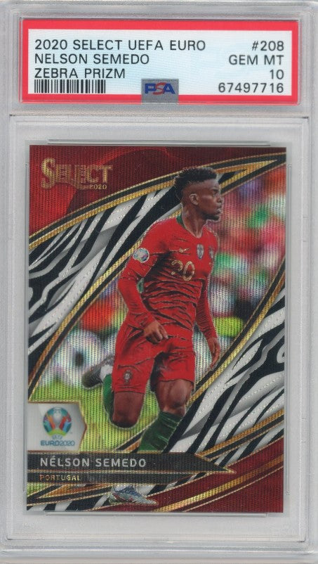 2020 Select Uefa Euro Nelson Semedo Field Level Zebra Prizm Ssp No 208 Psa 10 716
