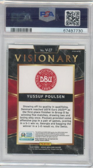 2020 Select Uefa Euro Yussuf Poulsen Visionary Ssp No 27 PSA 10 730