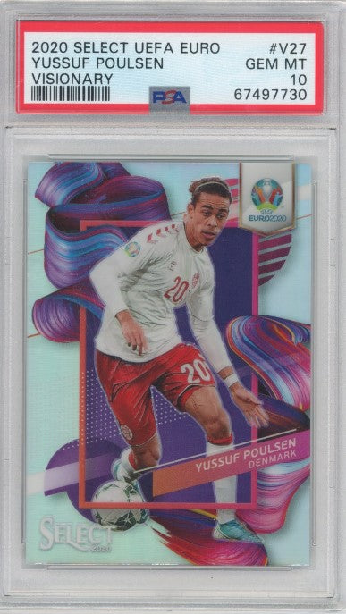 2020 Select Uefa Euro Yussuf Poulsen Visionary Ssp No 27 PSA 10 730