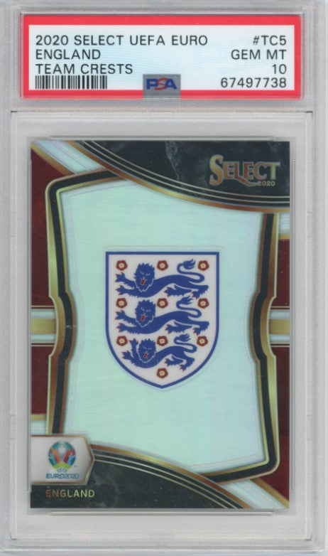 2020 Select Uefa Euro England Team Crests Silver Prizm Sp No 5 PSA 10 738