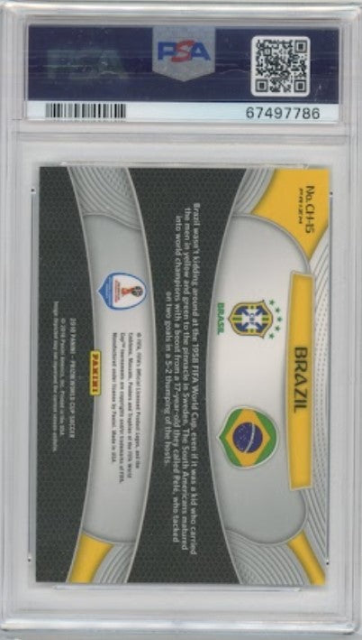 2018 Prizm World Cup Russia Brazil 1958 World Champions Silver No 15 PSA 10 786