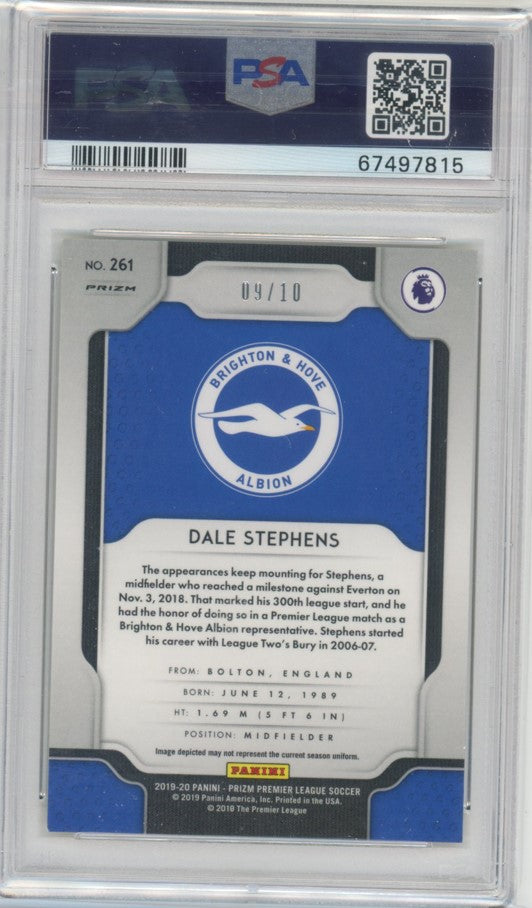 2019-20 Prizm Epl Dale Stephens Rookie Gold Prizm 9/10 PSA 10