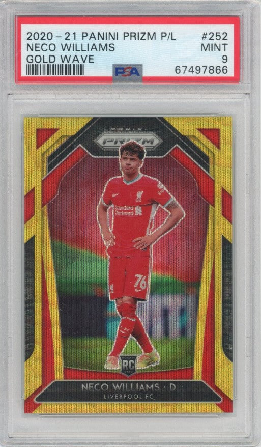 2020-21 Prizm Epl Neco Williams Rookie Gold Wave 6/10 PSA 9