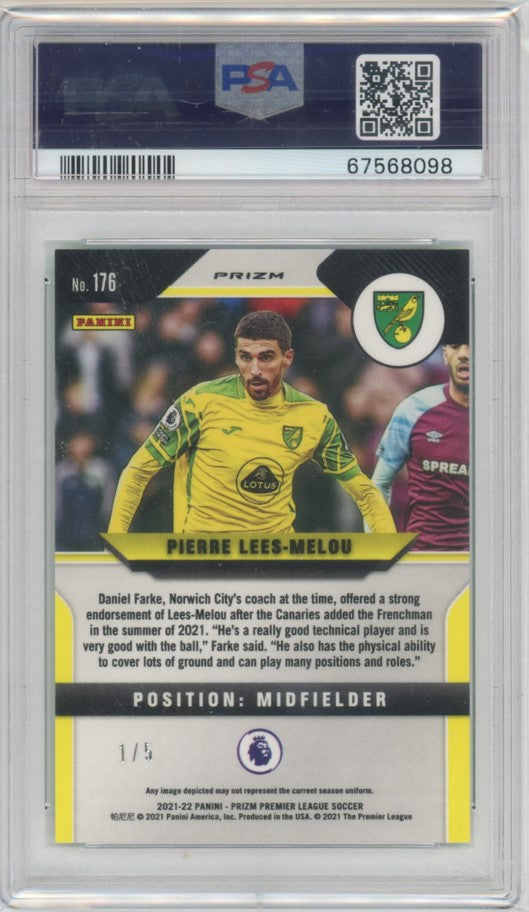 2021-22 Prizm Epl Pierre Lees-melou Breakaway Rookie Lime Green 1/5 Psa 10