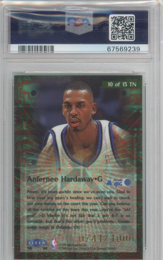 1998 Flair Showcase Anfernee Hardaway Takeit2.net 741/1000 Psa 9