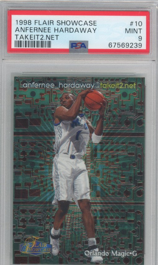1998 Flair Showcase Anfernee Hardaway Takeit2.net 741/1000 Psa 9
