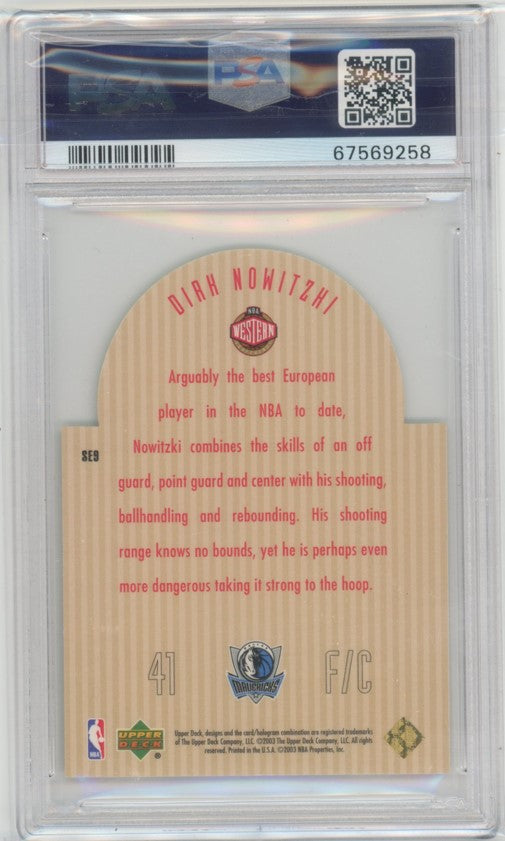 2003 Upper Deck Se Dirk Nowitzki Die Cut All-stars No 9 PSA 8 258