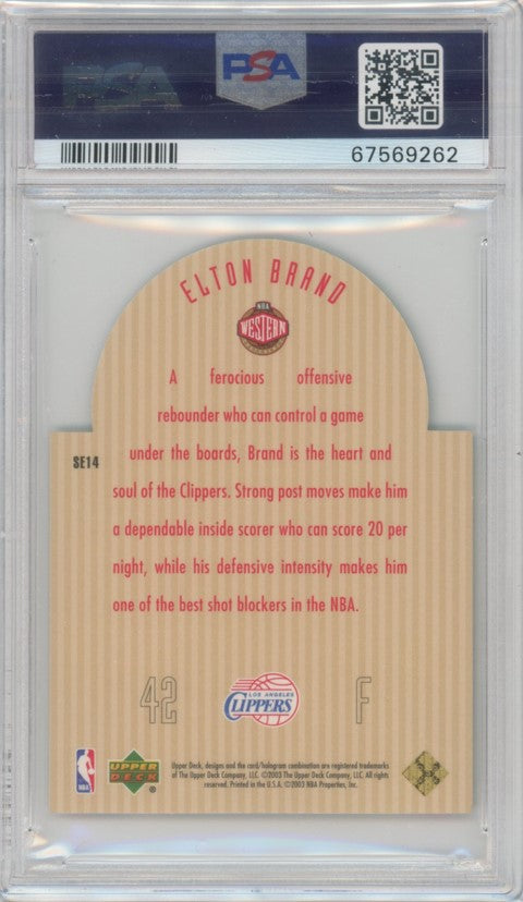 2003 Upper Deck Se Elton Brand Die Cut All-stars Black 3/25 PSA 7