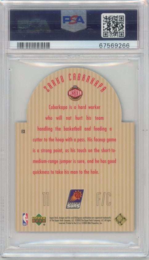 2003 Upper Deck Zarko Cabarkapa Future All-star Die Cut Black 2/25 Psa 9