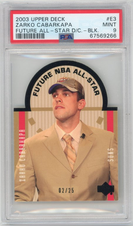 2003 Upper Deck Zarko Cabarkapa Future All-star Die Cut Black 2/25 Psa 9