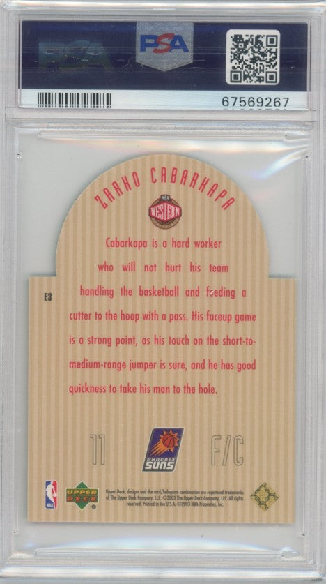 2003 Upper Deck Zarko Cabarkapa Future All-star Die Cut Black 14/25 PSA 9