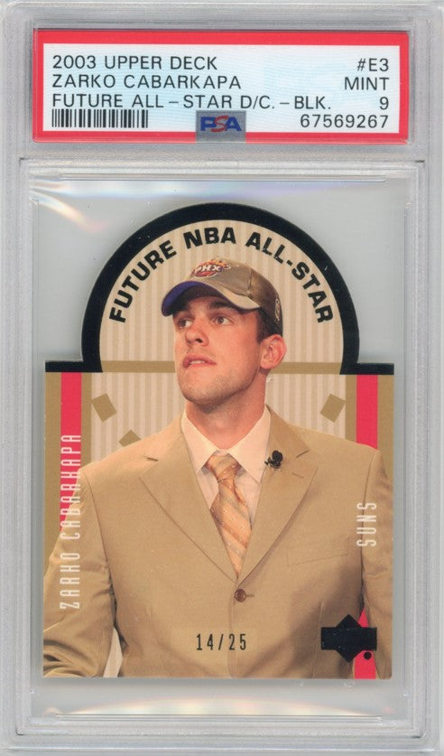 2003 Upper Deck Zarko Cabarkapa Future All-star Die Cut Black 14/25 PSA 9