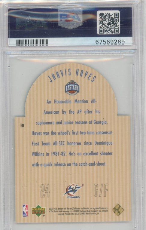 2003 Upper Deck Jarvis Hayes Future All-star Die Cut Black 3/25 Psa 8
