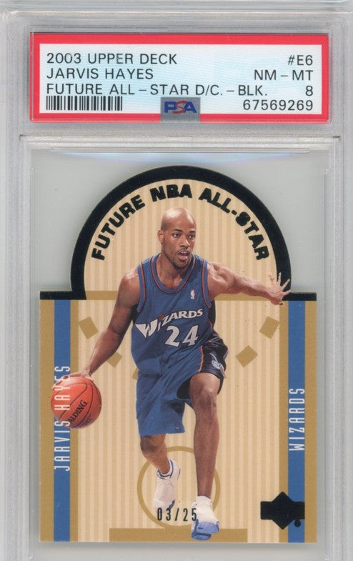 2003 Upper Deck Jarvis Hayes Future All-star Die Cut Black 3/25 Psa 8