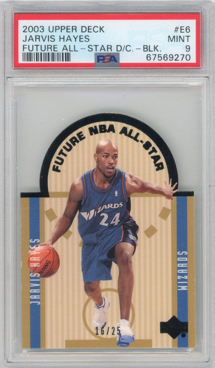 2003 Upper Deck Jarvis Hayes Future All-star Die Cut Black 16/25 Psa 9