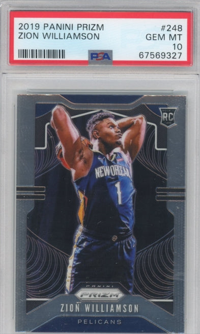 2019-20 Prizm Zion Williamson Base Rookie No 248 Psa 10 327