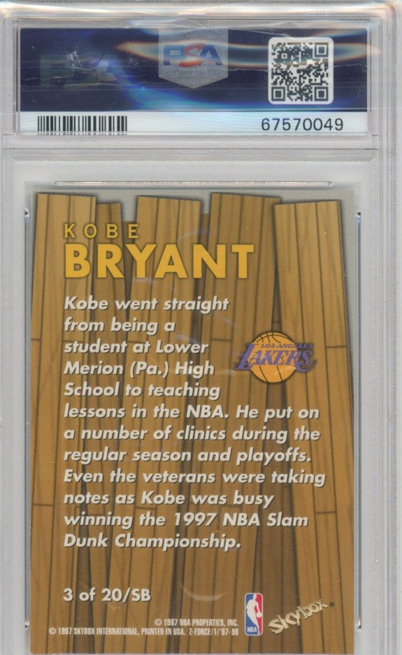 1997 Skybox Z-force Kobe Bryant Super Boss No 3 Psa 8 049 – Cherry 