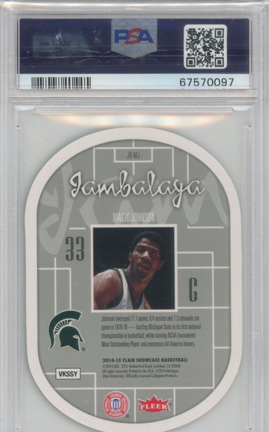 2014 Flair Sp Authentic Magic Johnson Jambalaya Jb-mj PSA 10 097
