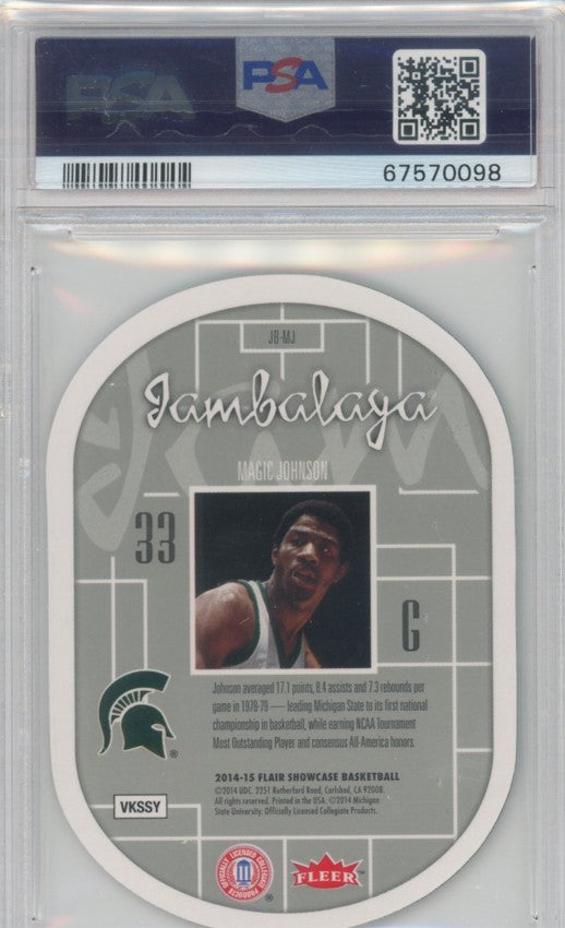 2014 Flair Sp Authentic Magic Johnson Jambalaya Jb-mj PSA 9 098