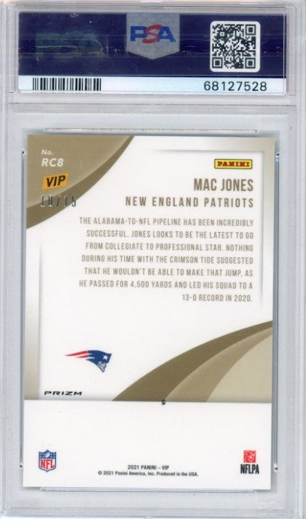 2022 The National Vip Mac Jones Rookie Camo Blue 10/15 Psa 9