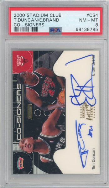 2000 Stadium Club Tim Duncan Elton Brand Co-signers Dual Auto No 4 
