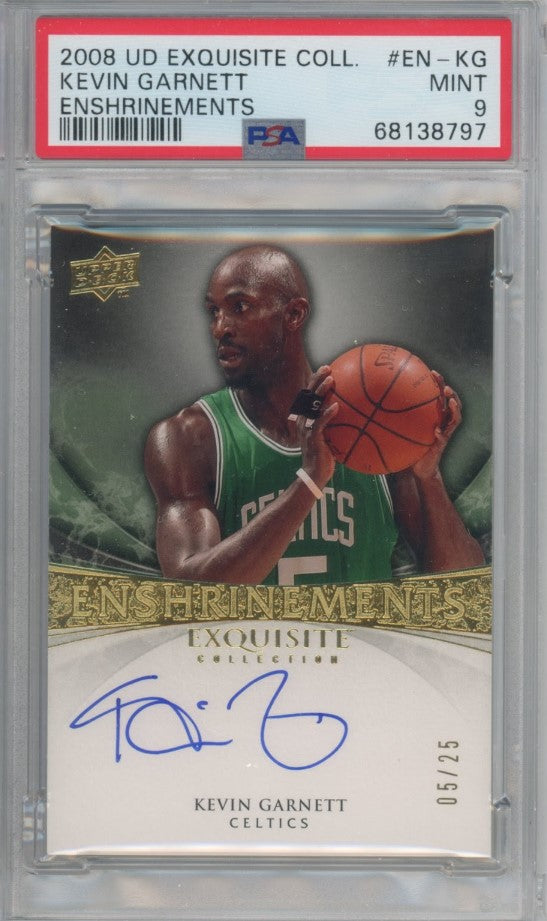 2008 Ud Exquisite Collection Kevin Garnett Enshrinements Auto 5/25 Psa 9