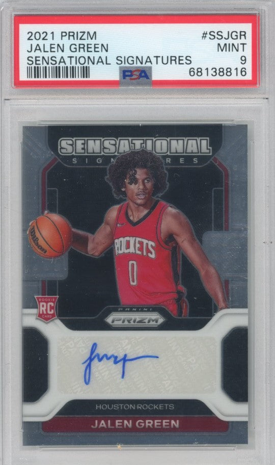 2021-22 Prizm Jalen Green Sensational Signatures Rookie Auto Silver PSA 9 816