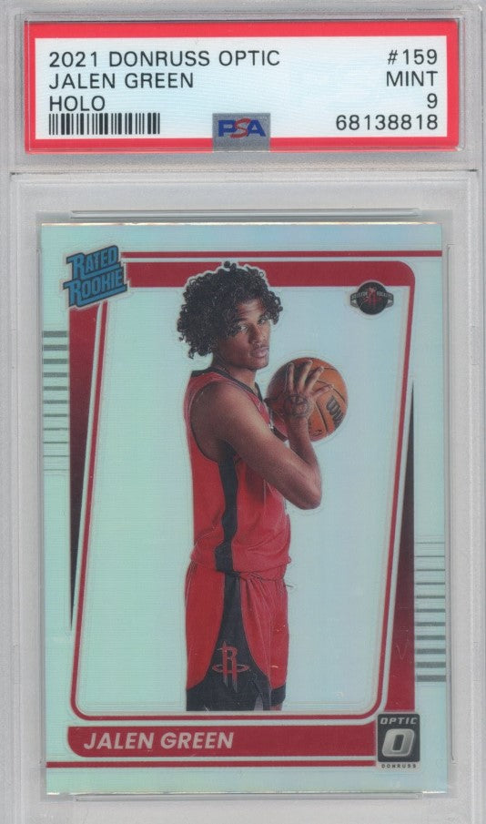 2021-22 Donruss Optic Jalen Green Holo Silver Rookie No 159 PSA 9 818
